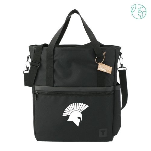  Tranzip Black Recycled Computer Tote - Spartan Icon