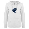 Thumbnail image for  ENZA Womens White V Notch Raw Edge Fleece Hoodie