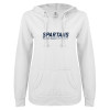 Thumbnail image for  ENZA Womens White V Notch Raw Edge Fleece Hoodie