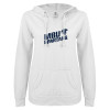Thumbnail image for  ENZA Womens White V Notch Raw Edge Fleece Hoodie