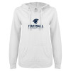 Thumbnail image for  ENZA Womens White V Notch Raw Edge Fleece Hoodie