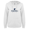 Thumbnail image for  ENZA Womens White V Notch Raw Edge Fleece Hoodie