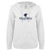 Thumbnail image for  ENZA Womens White V Notch Raw Edge Fleece Hoodie