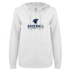 Thumbnail image for  ENZA Womens White V Notch Raw Edge Fleece Hoodie