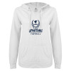 Thumbnail image for  ENZA Womens White V Notch Raw Edge Fleece Hoodie