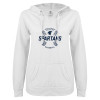 Thumbnail image for  ENZA Womens White V Notch Raw Edge Fleece Hoodie