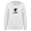 Thumbnail image for  ENZA Womens White V Notch Raw Edge Fleece Hoodie