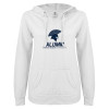 Thumbnail image for  ENZA Womens White V Notch Raw Edge Fleece Hoodie