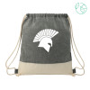 Thumbnail image for  Split Recycled Cotton Natural/Black Drawstring Bag