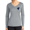 Thumbnail image for  Womens Grey Performance Long Sleeve V Neck Shirt