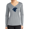 Thumbnail image for  Womens Grey Performance Long Sleeve V Neck Shirt