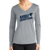 Thumbnail image for  Womens Grey Performance Long Sleeve V Neck Shirt