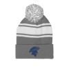 Thumbnail image for  Grey/White Two Tone Knit Pom Beanie w/Cuff