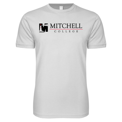  Next Level White SoftStyle T Shirt - Mitchell College Horizontal Logo