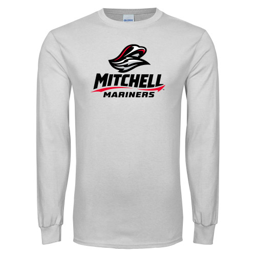  White Long Sleeve T Shirt - Mitchell Mariners Stacked