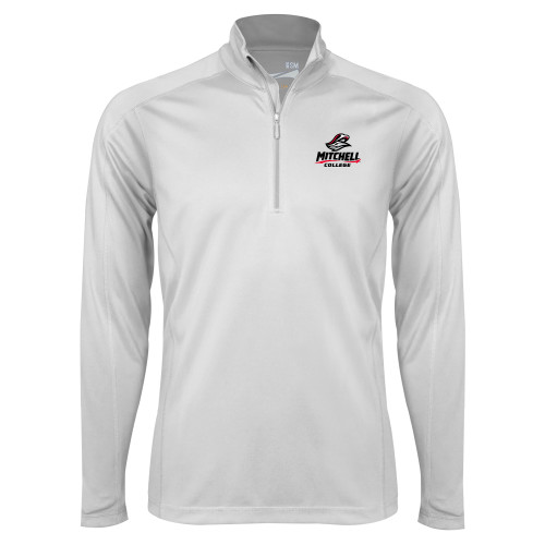  Syntrel White Interlock 1/4 Zip - Primary Athletics Mark