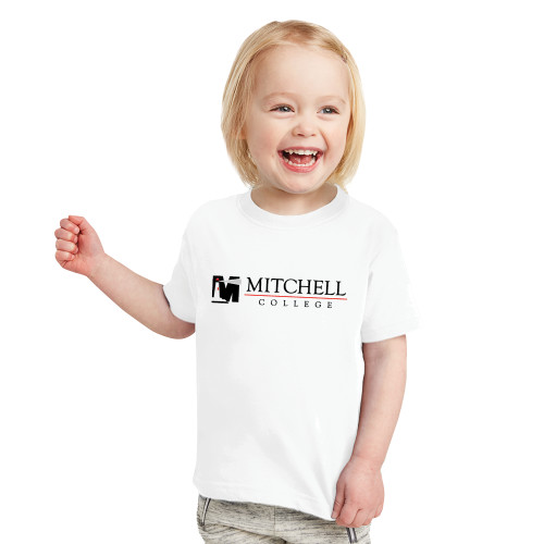  Toddler White T Shirt - Mitchell College Horizontal Logo