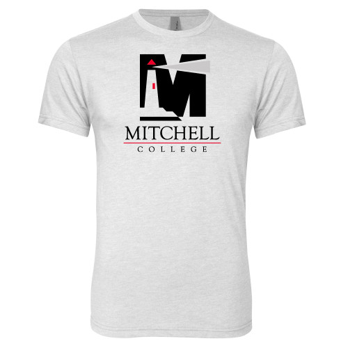  Next Level Heather White Triblend Tee - Mitchell College Vertical Logo