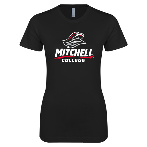  Next Level Womens Black Boyfriend Tee - Primary Athletics Mark