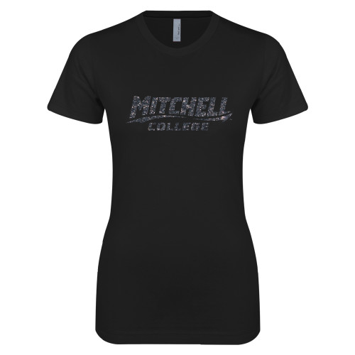  Next Level Womens Black Boyfriend Tee - F Graphite Soft Glitter