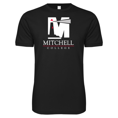  Next Level Black SoftStyle T Shirt - Mitchell College Vertical Logo
