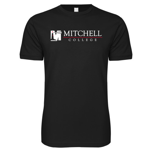  Next Level Black SoftStyle T Shirt - Mitchell College Horizontal Logo
