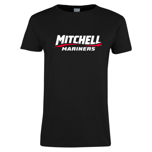  Womens Black Short Sleeve Tee - Mitchell Mariners Wordmark