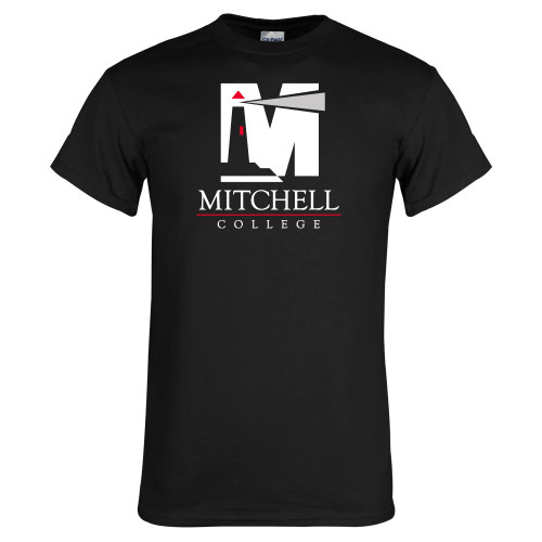  Black T Shirt - Mitchell College Vertical Logo