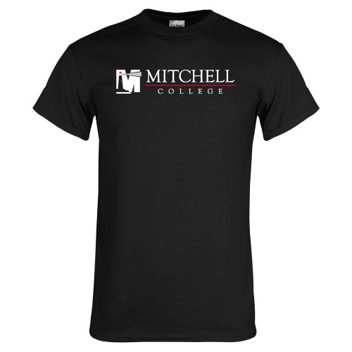  Black T Shirt - Mitchell College Horizontal Logo