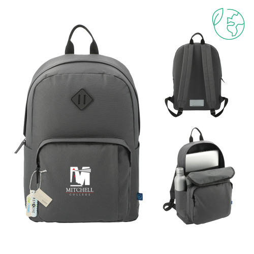  Repreve Ocean Charcoal Everyday Computer Backpack - Mitchell College Vertical Logo