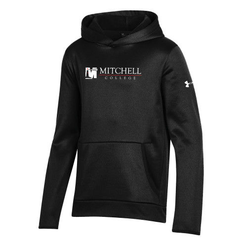  Under Armour Youth Black Fleece Hoodie - Mitchell College Horizontal Logo