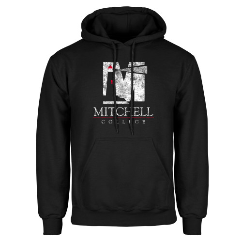  Black Fleece Hoodie - Mitchell College Vertical Distressed