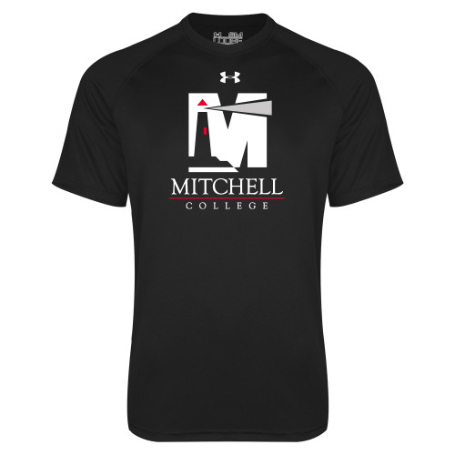  Under Armour Black Tech Tee - Mitchell College Vertical Logo