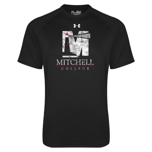  Under Armour Black Tech Tee - Mitchell College Vertical Distressed