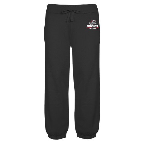  ENZA Womens Black Banded Fleece Capri - Primary Athletics Mark