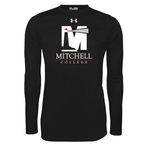  Under Armour Black Long Sleeve Tech Tee - Mitchell College Vertical Logo