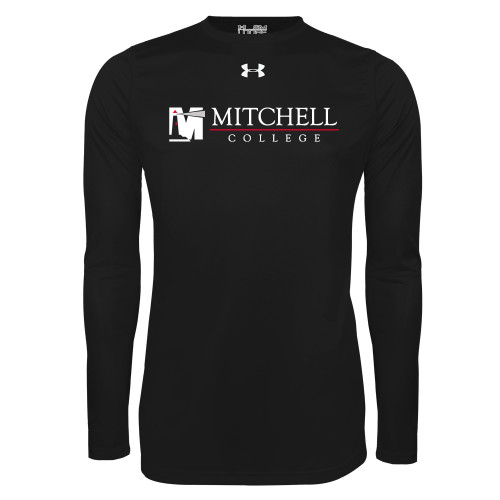  Under Armour Black Long Sleeve Tech Tee - Mitchell College Horizontal Logo