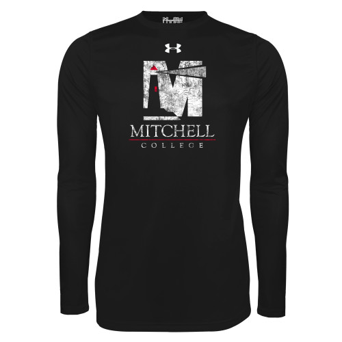  Under Armour Black Long Sleeve Tech Tee - Mitchell College Vertical Distressed