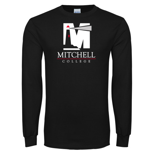  Black Long Sleeve T Shirt - Mitchell College Vertical Logo