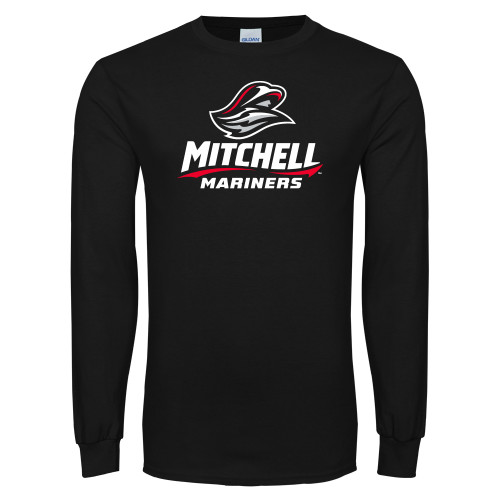  Black Long Sleeve T Shirt - Mitchell Mariners Stacked