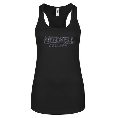  Next Level Womens Black Racerback Tank  - F Graphite Soft Glitter