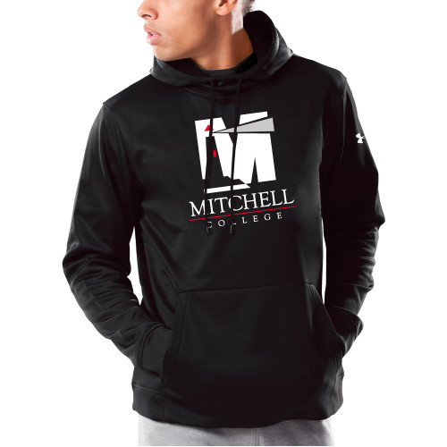  Under Armour Black Armour Fleece Hoodie - Mitchell College Vertical Logo