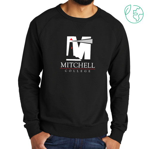  Allmade Black Organic French Terry Crewneck Sweatshirt - Mitchell College Vertical Logo