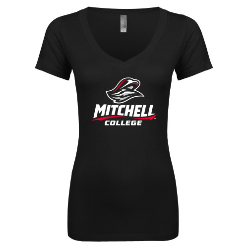  Next Level Womens Black Ideal V Tee - Primary Athletics Mark