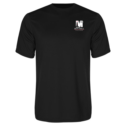  Black Performance Tee - Mitchell College Vertical Logo