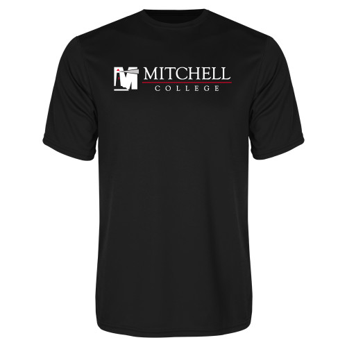  Black Performance Tee - Mitchell College Horizontal Logo