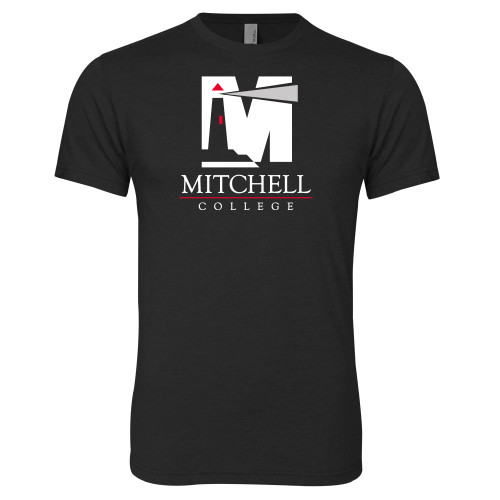  Next Level Black Triblend Tee - Mitchell College Vertical Logo