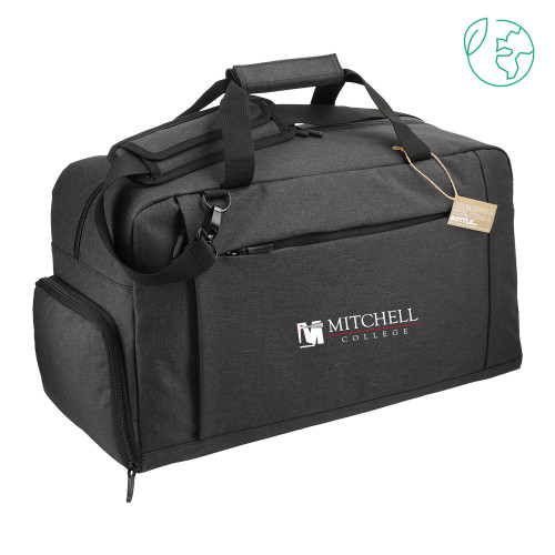  Aft Recycled PET 21 Inch Charcoal Duffel - Mitchell College Horizontal Logo