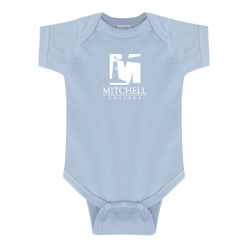  Light Blue Infant Onesie - Mitchell College Vertical Logo