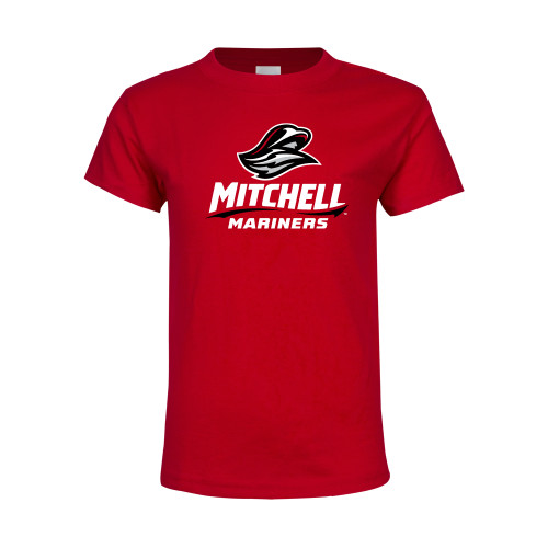  Youth Red T Shirt - Mitchell Mariners Stacked